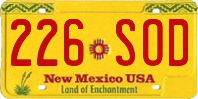NM license plate 226SOD