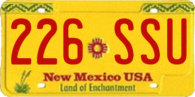 NM license plate 226SSU