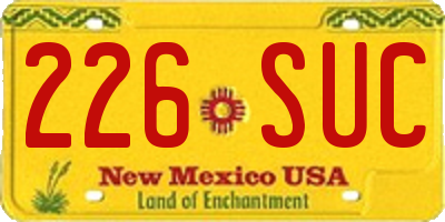 NM license plate 226SUC