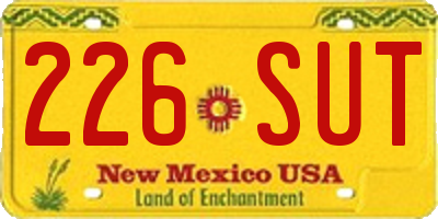 NM license plate 226SUT