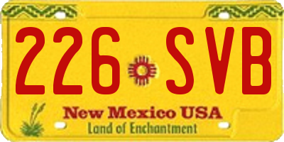 NM license plate 226SVB