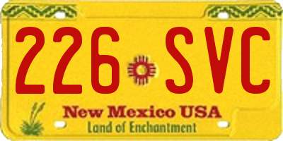 NM license plate 226SVC