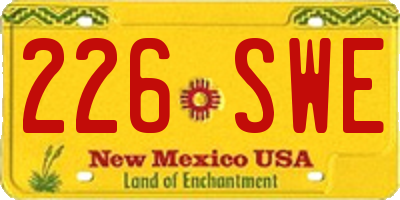NM license plate 226SWE