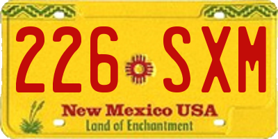 NM license plate 226SXM