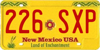 NM license plate 226SXP
