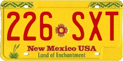 NM license plate 226SXT