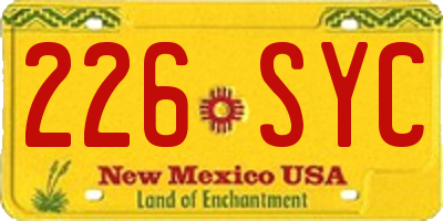 NM license plate 226SYC