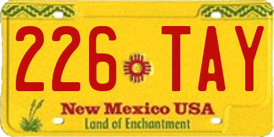 NM license plate 226TAY
