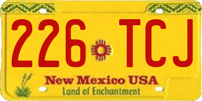 NM license plate 226TCJ