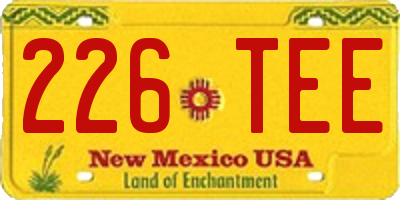 NM license plate 226TEE