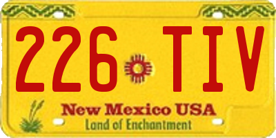NM license plate 226TIV