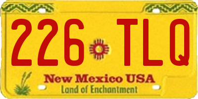 NM license plate 226TLQ