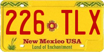 NM license plate 226TLX