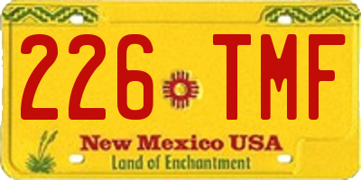 NM license plate 226TMF