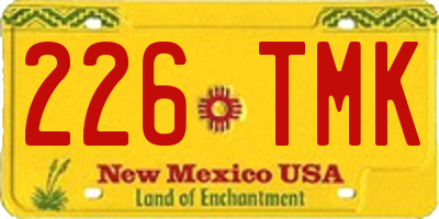 NM license plate 226TMK