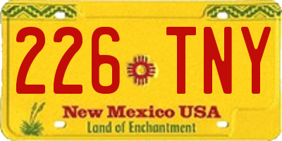NM license plate 226TNY