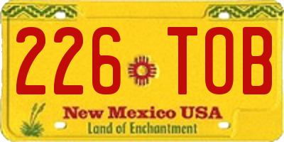 NM license plate 226TOB