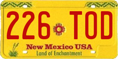 NM license plate 226TOD