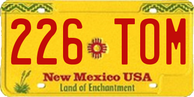 NM license plate 226TOM