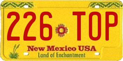 NM license plate 226TOP