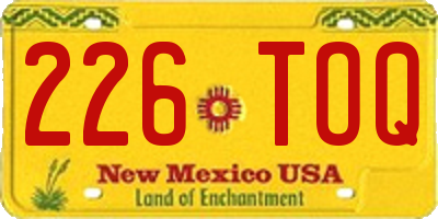 NM license plate 226TOQ