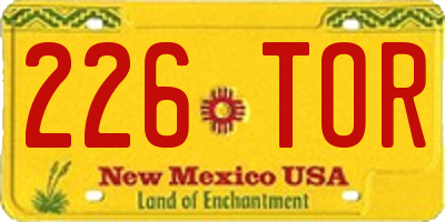 NM license plate 226TOR