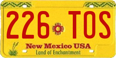 NM license plate 226TOS