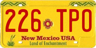 NM license plate 226TPO