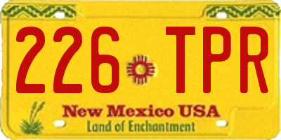 NM license plate 226TPR