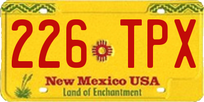 NM license plate 226TPX
