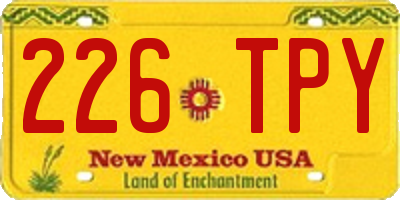 NM license plate 226TPY