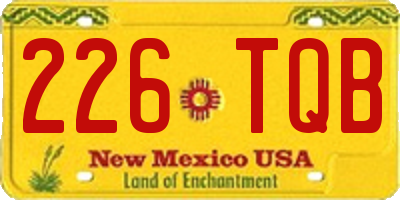 NM license plate 226TQB