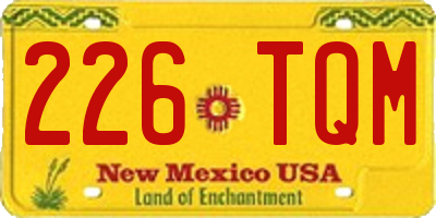 NM license plate 226TQM