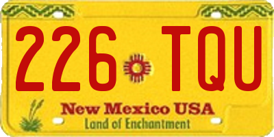 NM license plate 226TQU