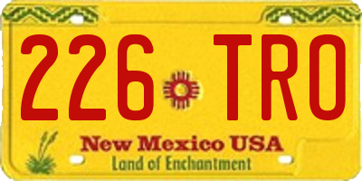 NM license plate 226TRO