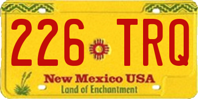 NM license plate 226TRQ