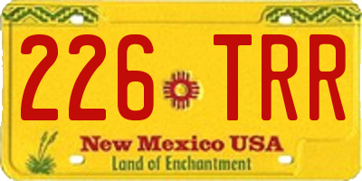NM license plate 226TRR