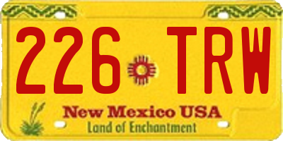 NM license plate 226TRW
