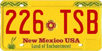 NM license plate 226TSB