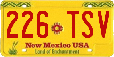 NM license plate 226TSV
