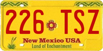 NM license plate 226TSZ