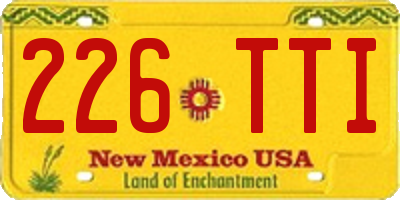 NM license plate 226TTI