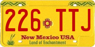 NM license plate 226TTJ