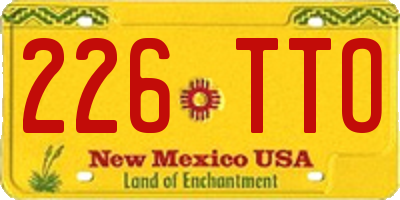 NM license plate 226TTO