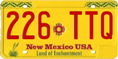 NM license plate 226TTQ