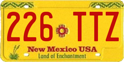 NM license plate 226TTZ