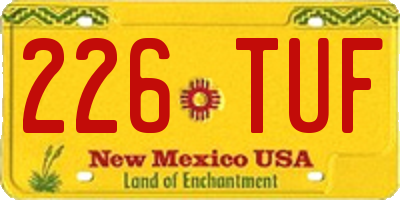 NM license plate 226TUF