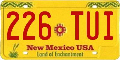 NM license plate 226TUI