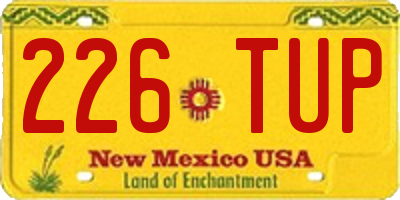 NM license plate 226TUP