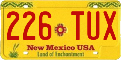 NM license plate 226TUX